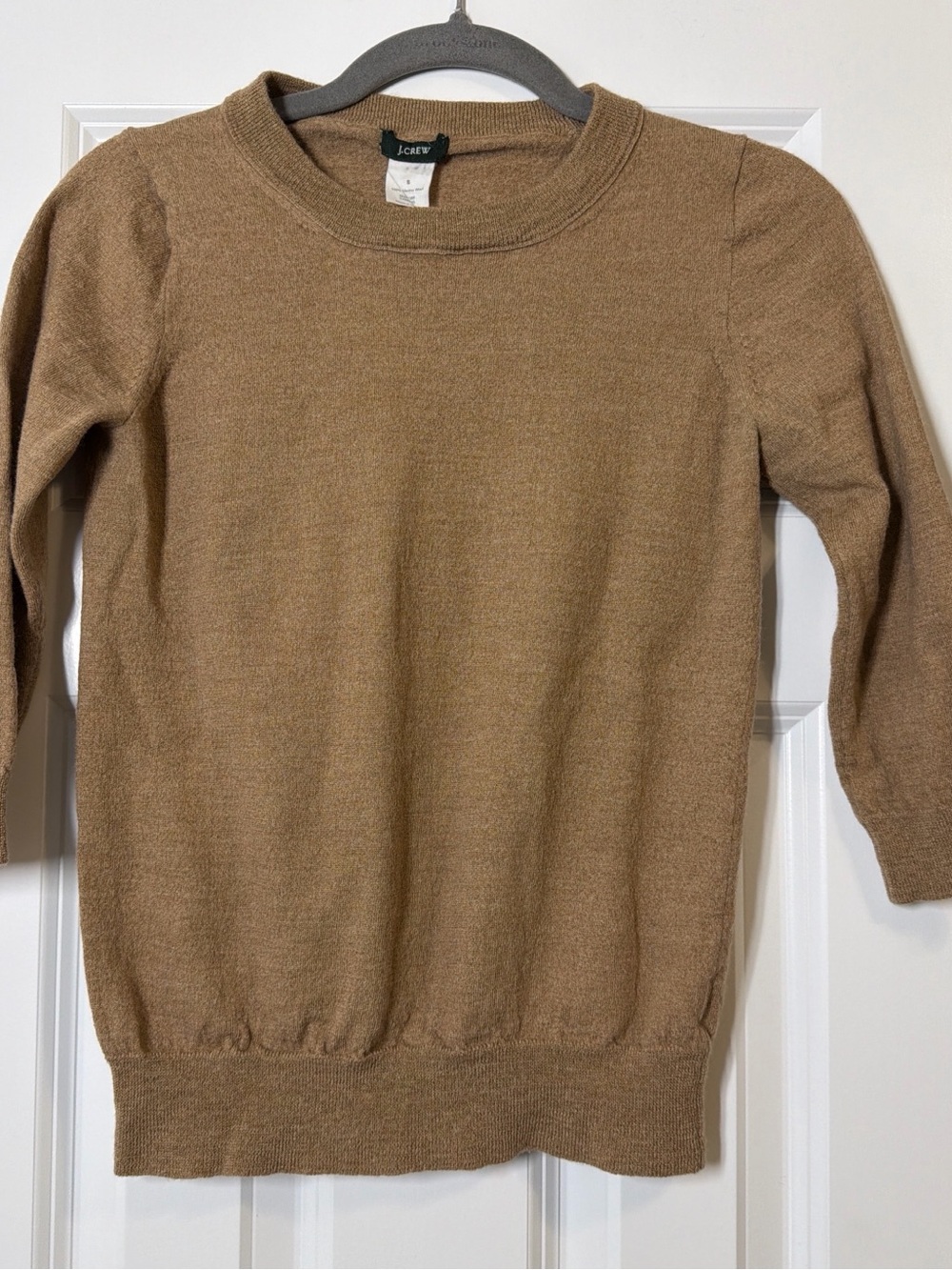 J. Crew Merino Wool Women's Camel Brown Crewneck Sweater